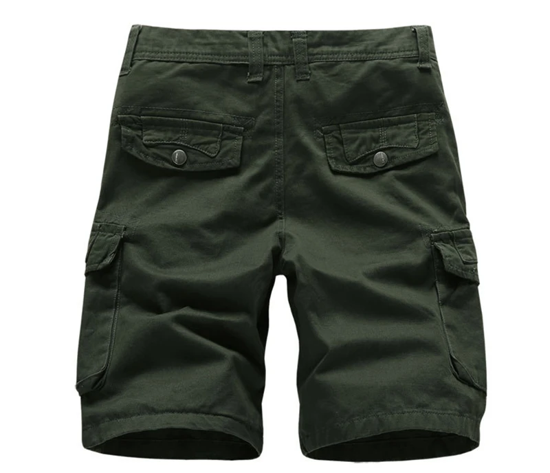 New Summer Autumn Fashion Solid Zipper Mens Shorts Casual Multi-pocket Knee-length Mens Cargo Shorts Men Clothes Straight