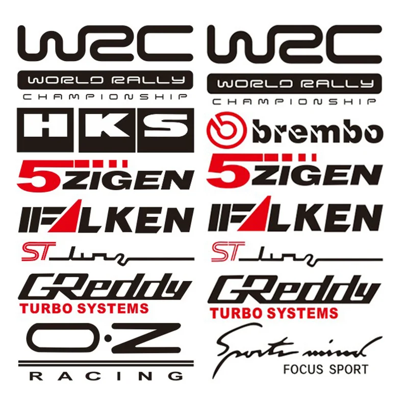 

7Pcs Car Door Reflective Stickers Set Racing Sponsor Technical Decals Motorcycle Decor Sticker Waterproof Car Window Stickers
