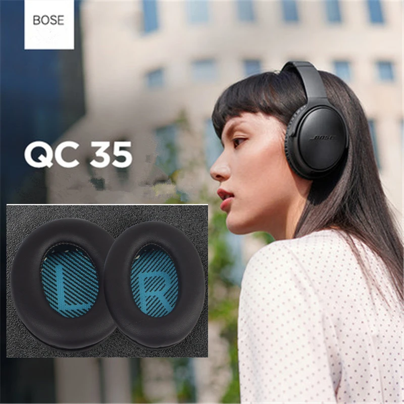 1 Pair Sheepskin Headset Foam Cusion Replacement for BOSE QC35 QC25 QC2 Headphone Earpads Lambskin Sponge Cover