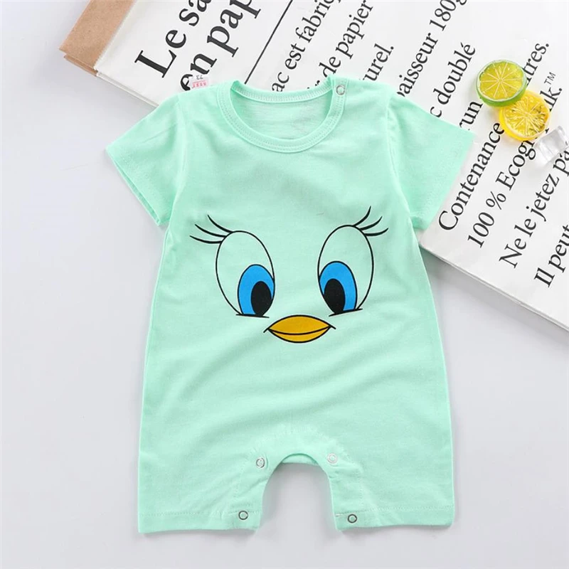 Baby Bodysuits made from viscose  0-2Y New Baby Rompers Short Sleeve Summer Cotton Infant Jumpsuit Boys Girls Clothes Cartoon Toddler Rompers Thin Baby Bodysuits comfotable