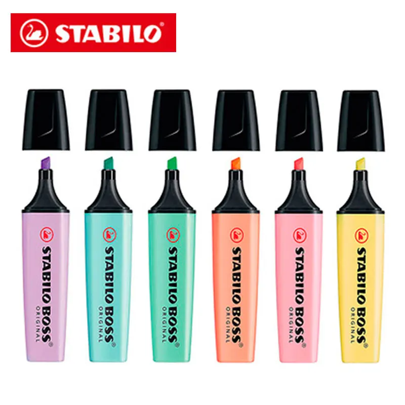 6 шт./лот STABILO Boss Highlight Pen Macaron серия студенческие яркие цвета красивые цветные