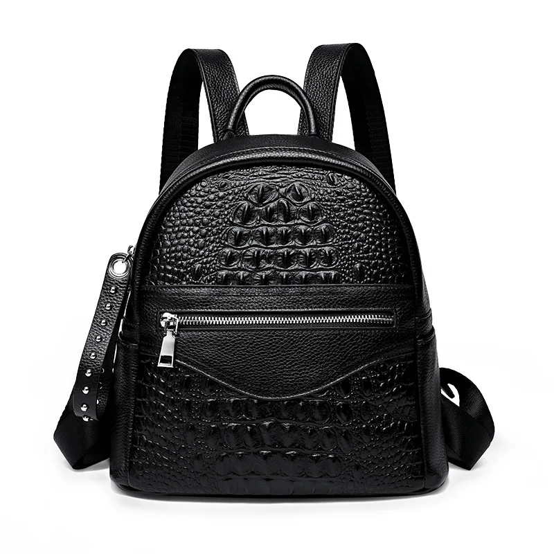 

Mini Backpacks Alligator Back School Backpacks For Teen Girls Women Genuine Leather Cute Small Backpack Female Fashion Bagpack