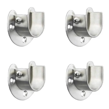 

Stainless Steel Closet Closet Bracket, U-Shaped Open Socket Bracket, Shower Curtain Rod End Support Sleeve Flange