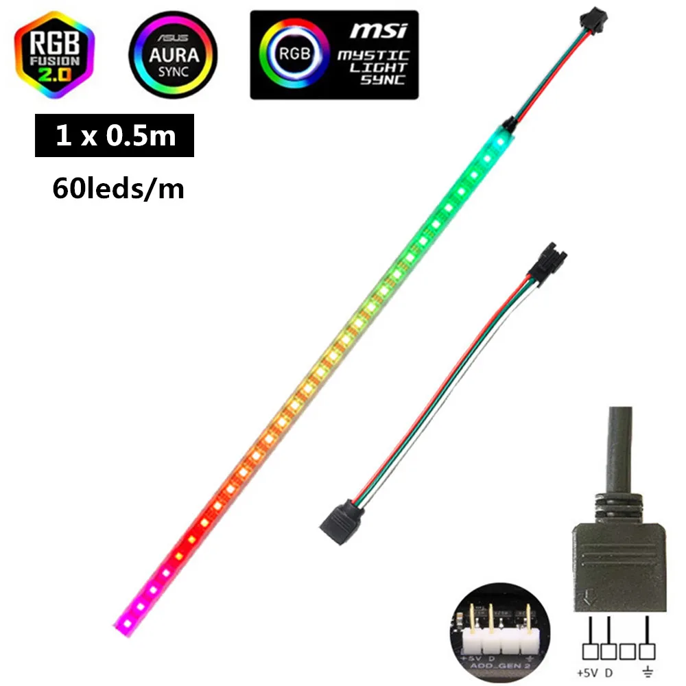 ตัวเลือกสินค้า LED Strip ARGB 5V 3Pin ตกแต่งคอมพิวเตอร์และเกมมิ่ง