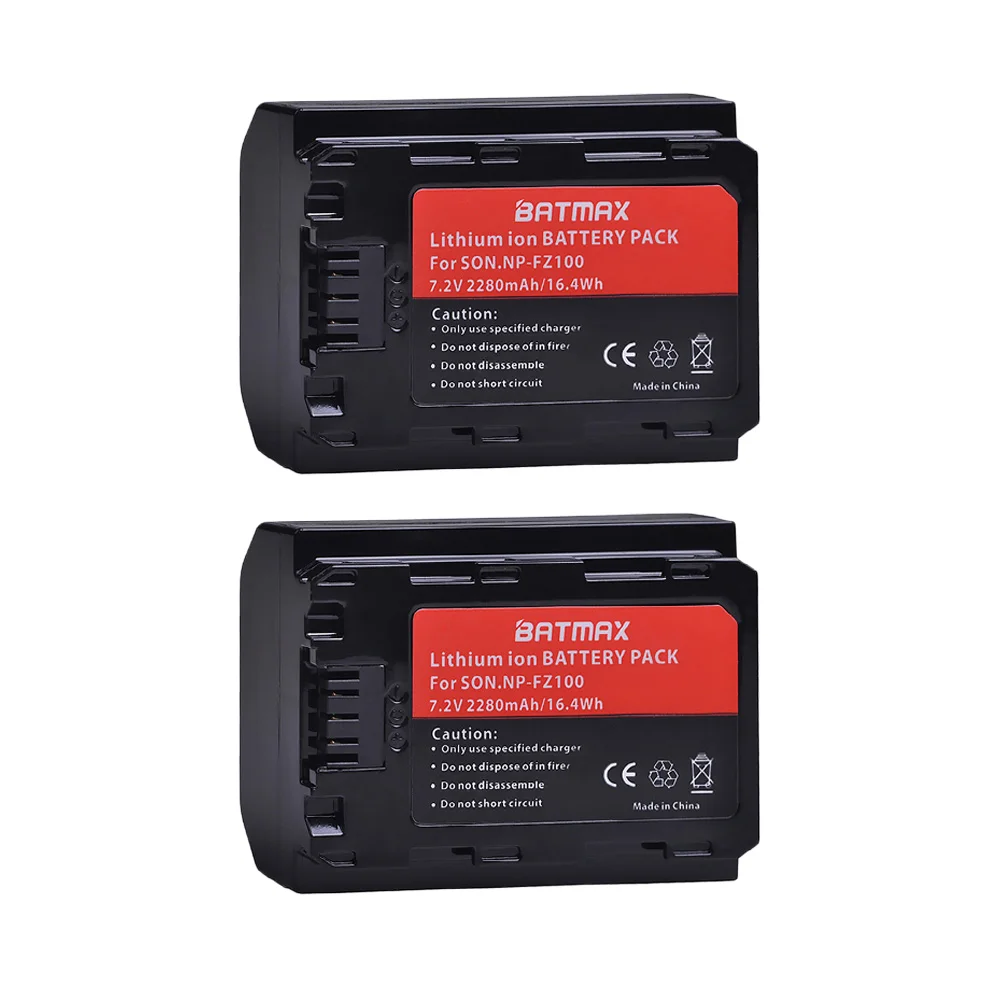 Batmax 2280mAh NP-FZ100 NPFZ100 NP FZ100 Battery for Sony Alpha 9 A9 9R A9R 9S A9S A7RIII A7R3 7RM3 A7m3 BC-QZ1 - Цвет: 2 battery