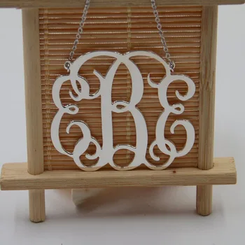 

Custom 3 Letter Necklace Personalized Silver Monogram Necklace Handmade 925 Sterling Silver Name Jewelry