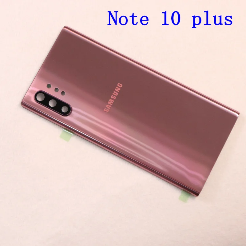 Чехол для задней батареи samsung для samsung Galaxy Note 10 N970 N970F Note 10 plus N975 N975F NOTE10 задний стеклянный чехол - Цвет: Note 10 plus  Pink