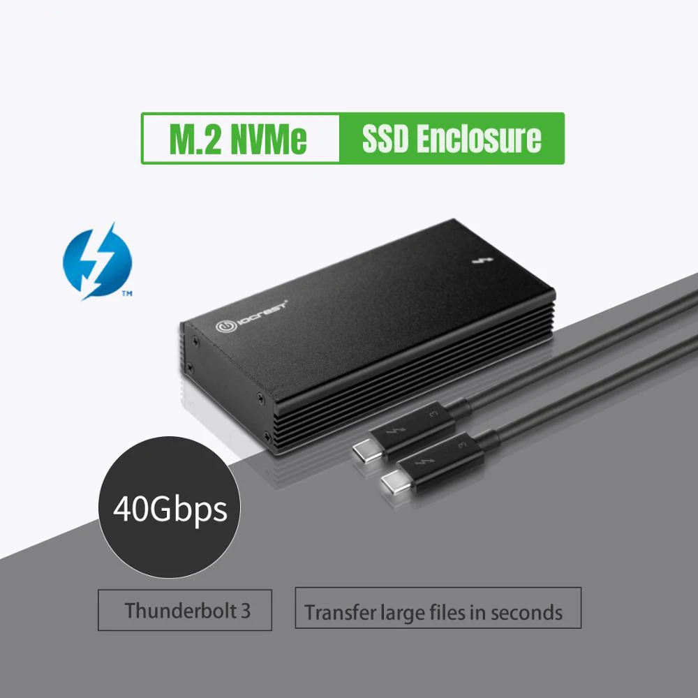 Thunderbolt 3 NVME SSD Gehäuse SSD Fall Thunderbolt 3 40Gb zu NVMe M.2 SSD Gehäuse Festplatte Fall