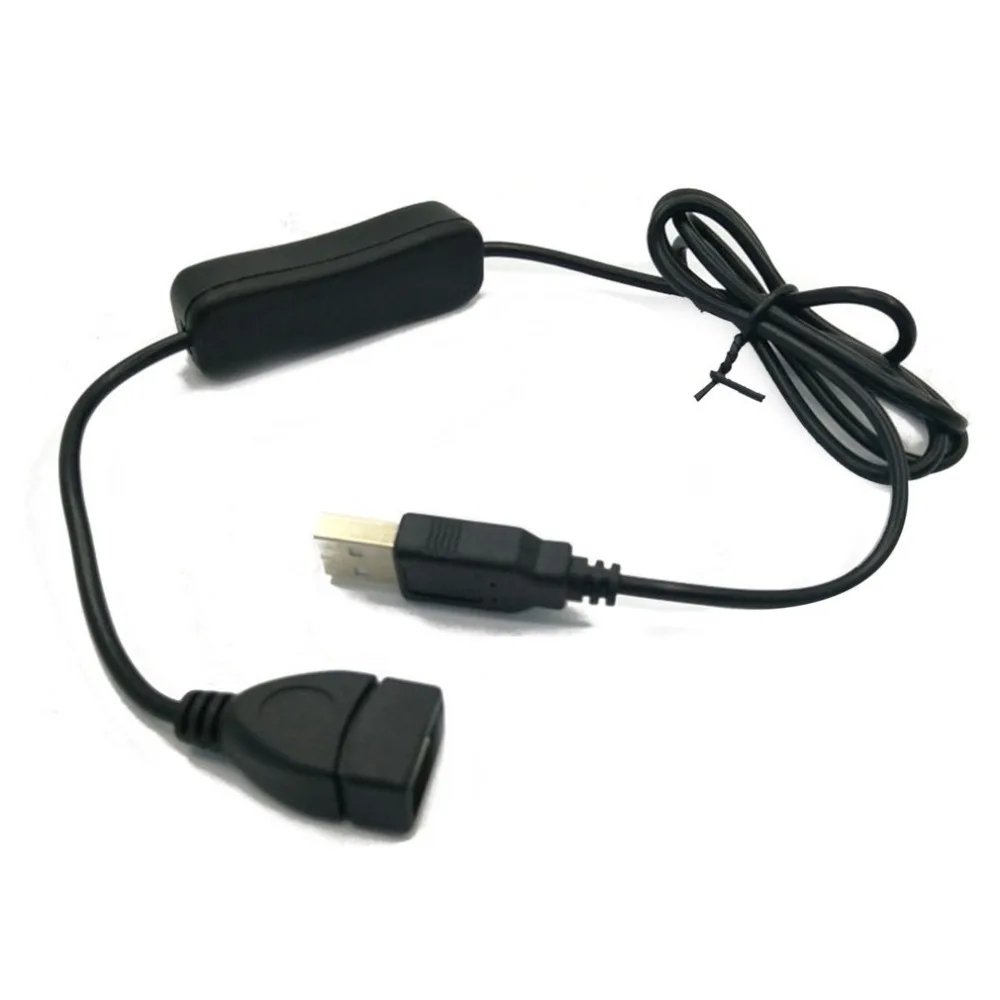 USB мужчина к женскому удлинитель с выключателем 1 м Мощность линия 4-х ядерный 28AWG чистый Медный провод Поддержка U диск передачи данных