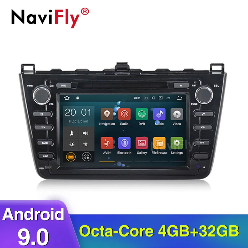 

NaviFly Android 9.0 Octa core 4G RAM 64G ROM Car Multimedia player car accessories for Mazda 6 Ruiyi Ultra 2008 2009 2010 2011