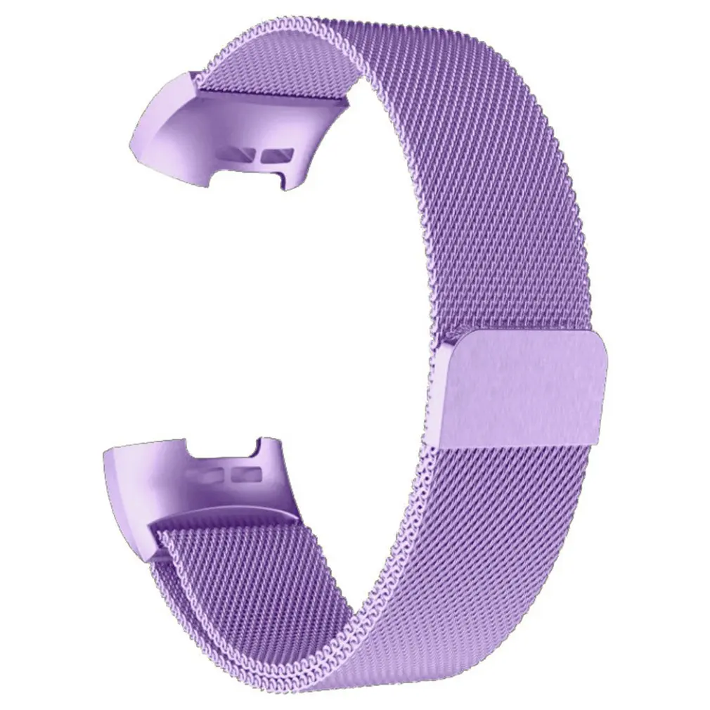 Новая магнитная металлическая Миланская петля для Fitbit Charge 3 ремешок Charge 2 ремешок Замена для Charge 2 полосы Charge3 - Цвет: Фиолетовый
