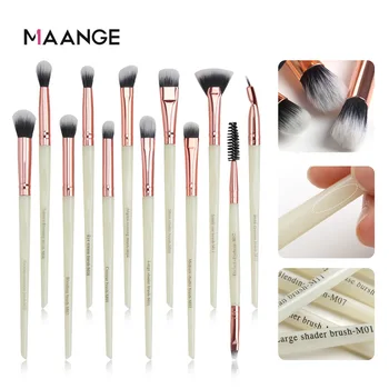 

MAANGE Pro 12 PCS Makeup Brushes Set Eye Shadow Blending Eyeliner Eyelash Eyebrow Brushes Synthetic Hair Makeup Brush Kit