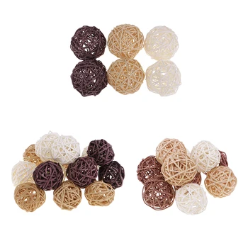 

31 Pieces 3cm 5cm 7cm Wicker Rattan Balls Table Ornaments Decoration Crafts
