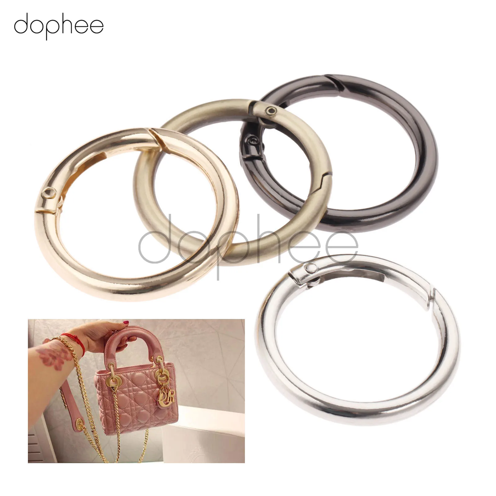 Dophee 5 шт. 32 мм Пружинные уплотнительные кольца 4 цвета открывающийся брелок