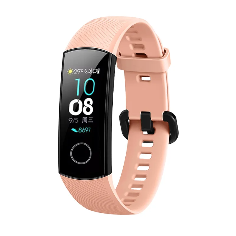 Силиконовый ремешок-браслет для huawei Honor Band 5 Смарт-браслет сменный Браслет ремешок для аксессуаров для huawei Honor Band 5 Correa - Цвет: Flowing gold