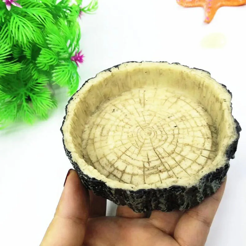 

Pet Reptile Feeder Bowl Resin Aquarium Basin Food Water Pot Reptile Turtle Tortoise Scorpion Lizard Crabs Supplies 10cm