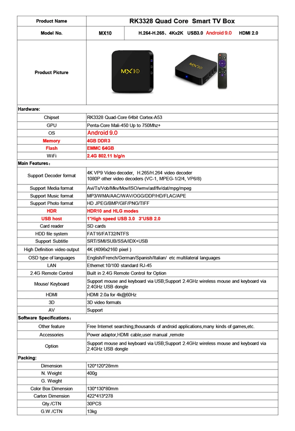Android 9,0 IP tv французский арабский ящик MX10 IP tv подписка QHD tv 1 год код 4G 64G RK3328 четырехъядерный 64 бит испанский IP tv Германия