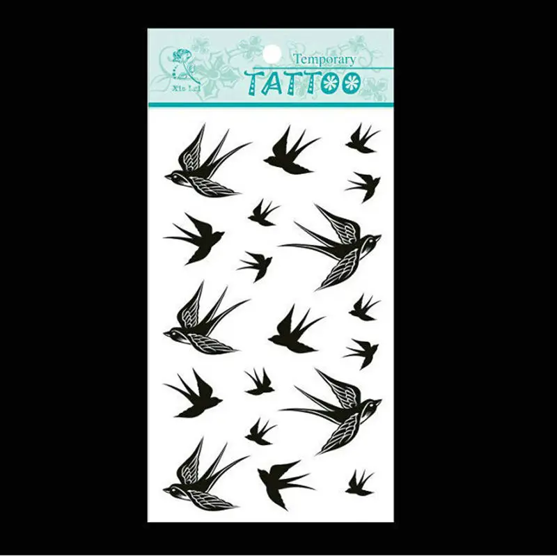 2pcs Waterproof Temporary Tattoo Sticker Swallow Fly Bird Flash Tatoo Fake Tatto Arm Leg Wrist Foot Hand For Girl Men Women Kids