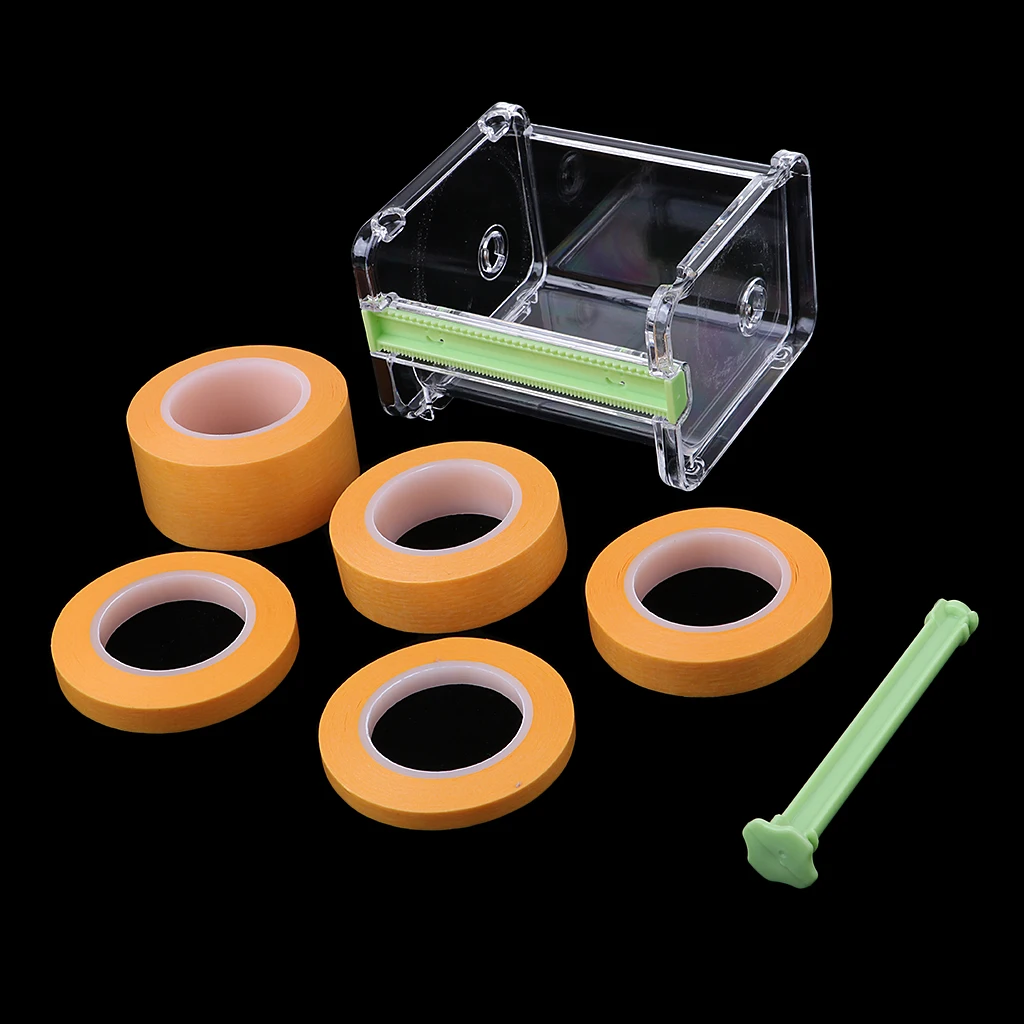 Masking Paper Tape Storage Box with 5 Rolls Model Paint Spray Shield Tapes
