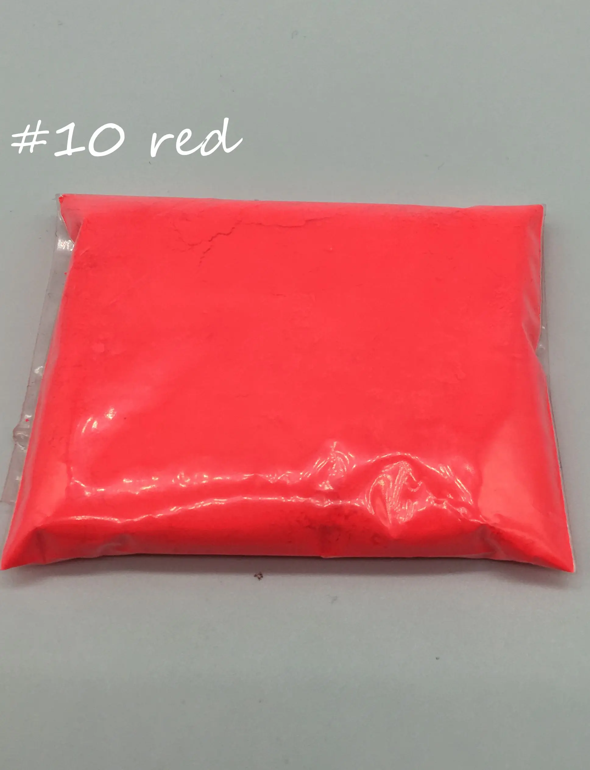 Неоновый красный цвет флуоресцентный порошок фосфорный пигмент для печати краски мыло неоновая пудра лак для ногтей, 10 г/лот, just onbe color