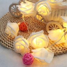 

Rose Flower String Lights Fairy Garlands Battery Operated for Wedding Home Party Birthday Festival Indoor Outdoor Decorations