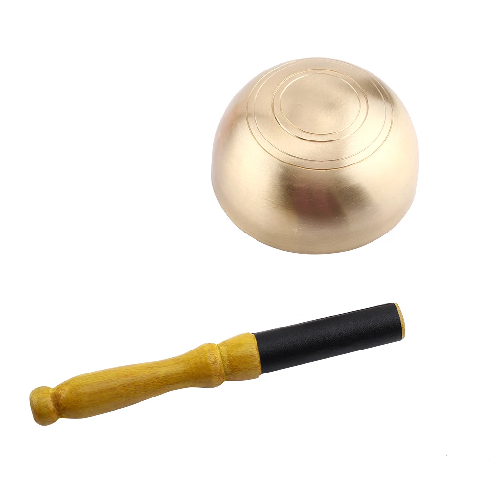 Singing Bowl Mental Music Bowl Copper Brass Art Craft Tibet Buddhism Creative Birthday Gift Cushion Wood Stick Tibetan Buddhism