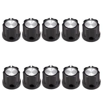 

Pack Of 10 Plastic Aluminum Lamps Volume Control Knob Buttons For Electric Guitar / Bass Accessories