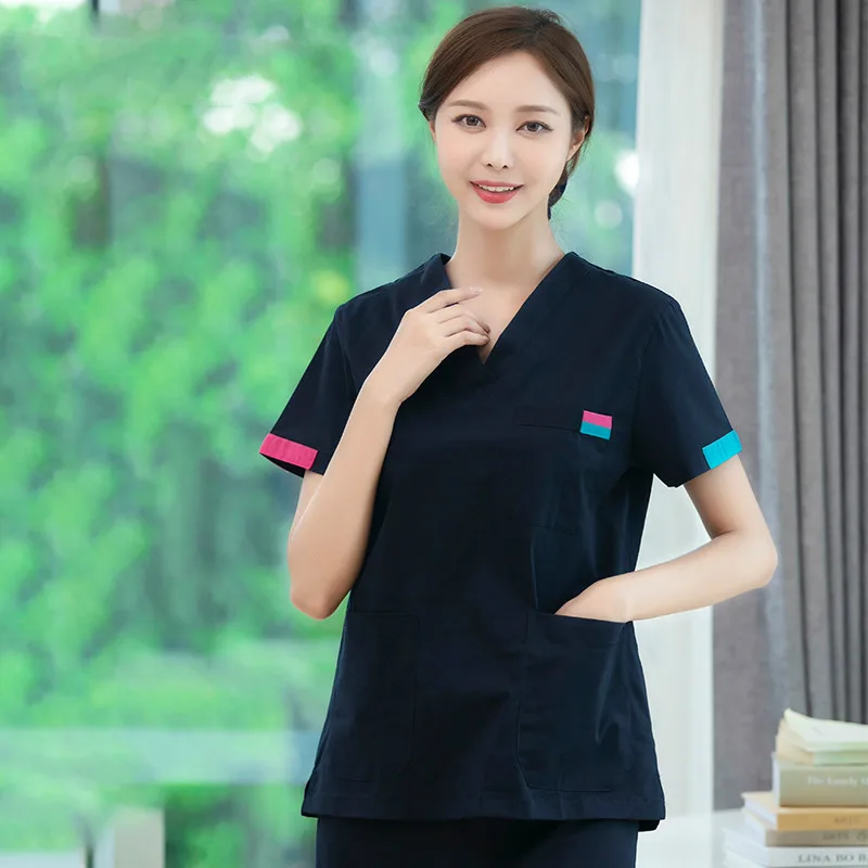 

Oral dental overalls hand-washing clothes pure cotton female doctor pet hospital Korean version beauty