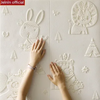 

Cartoon rabbit lion pattern chinese wall sticker 3d living room tv background restaurant bedroom wallpaper crash wall sticker