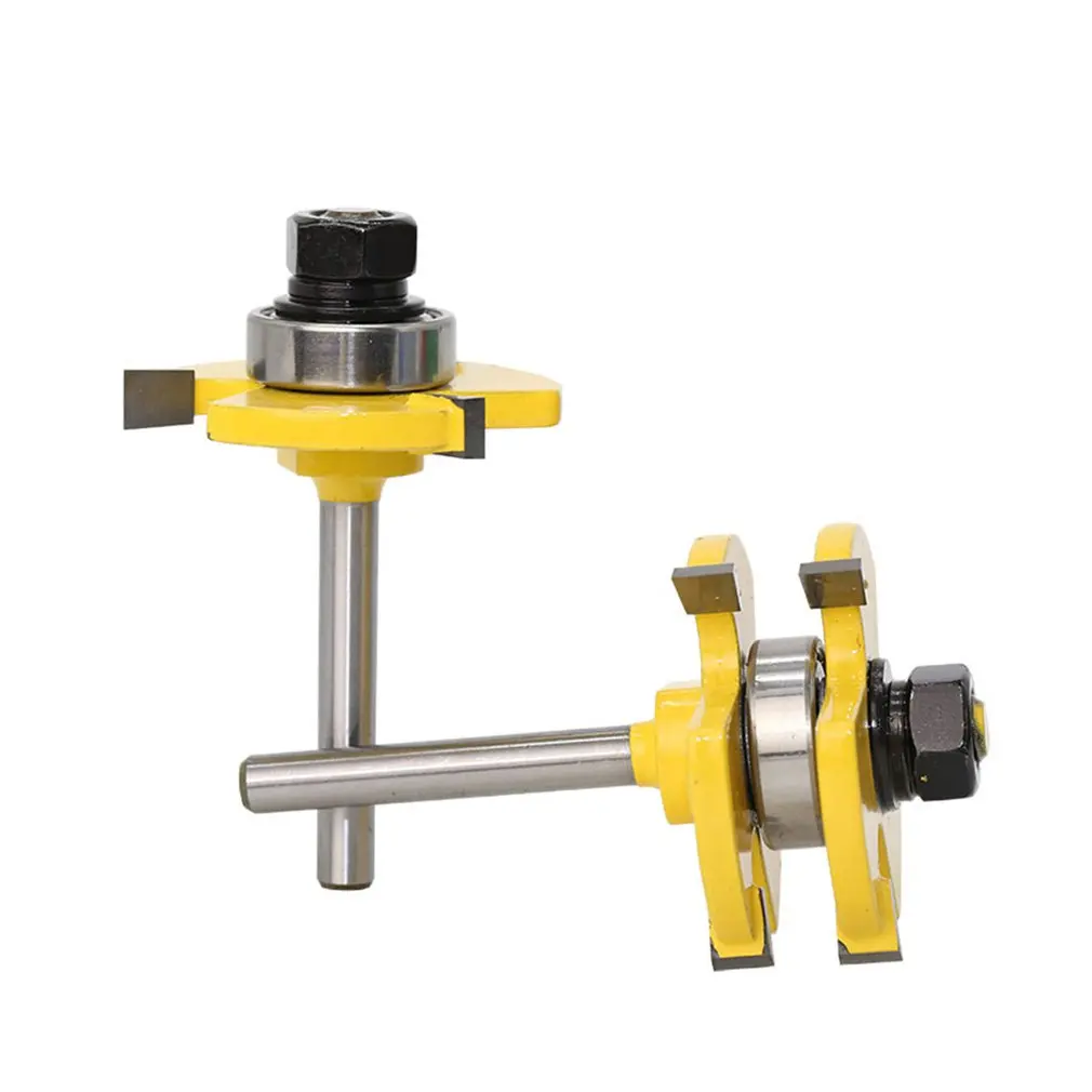 

1/4" Shank high quality Tongue & Groove Joint Assembly Router Bit Set T-type Milling Cutter Woodworking Cutter Tool