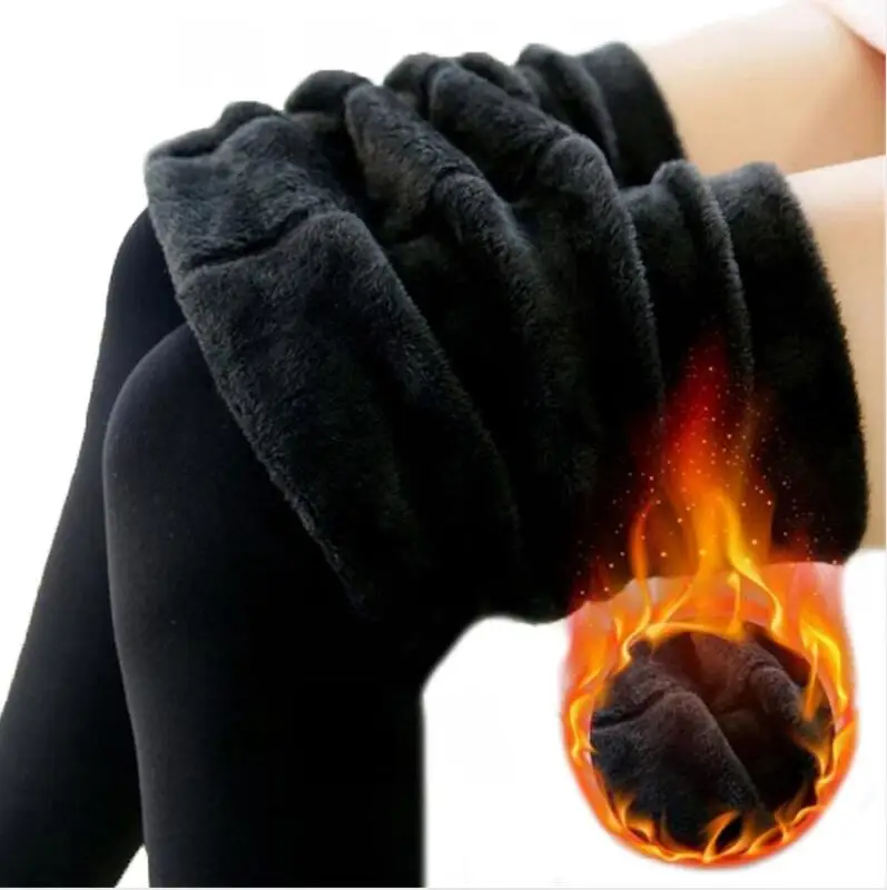 K018 Black Зимние леггинсы, вязанные бархатные повседневные леггинсы, новые высокие эластичные утолщенные женские теплые черные штаны, обтягивающие штаны для женщин, леггинсы - Цвет: K018 Black