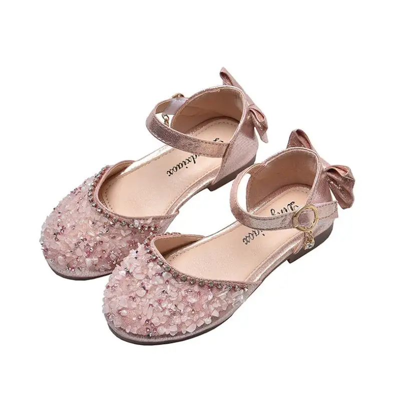 

Toddler Infant Kids Sandals Cute for Girls Summer Children Kids Baby Girls Bowknot Crystal Princess Sandals wedding shoes