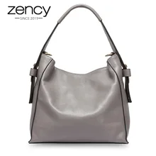 Zency натуральная кожа мягкая кожа Женская Повседневная Сумка серая сумка модная женская сумка через плечо сумочка высокого качества сумки
