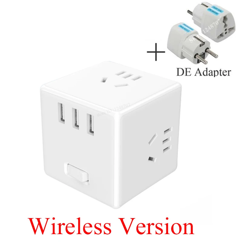 wireless DE adapter Xiaomi Mijia 2 в 1 USB зарядное устройство, сетевой адаптер, беспроводной адаптер, 6 портов, розетка, конвертер, экономия пространства, розетка, розетка, волшебный куб - Цвет: wireless DE adapter