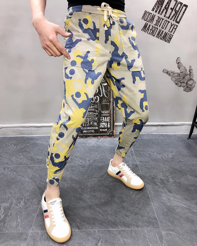 Broek хип-хоп повседневные джоггеры Broek Zomer Dunne камуфляж Afdrukken Haren Broek Mannelijke Broek Heren Antalon Homme