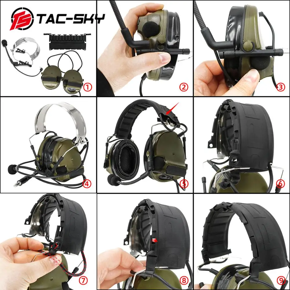 TAC SKY COMTAC III силиконовые наушники шумоподавление тактическая гарнитура FG + Военный