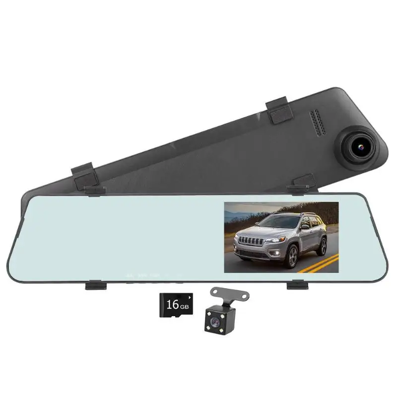 Автомобильная dvr камера L700 HD 1080P 8MP Ультра тонкое зеркало заднего вида авто видеорегистратор объектив 170 градусов ночное видение видеорегистратор - Название цвета: with 16GB TF