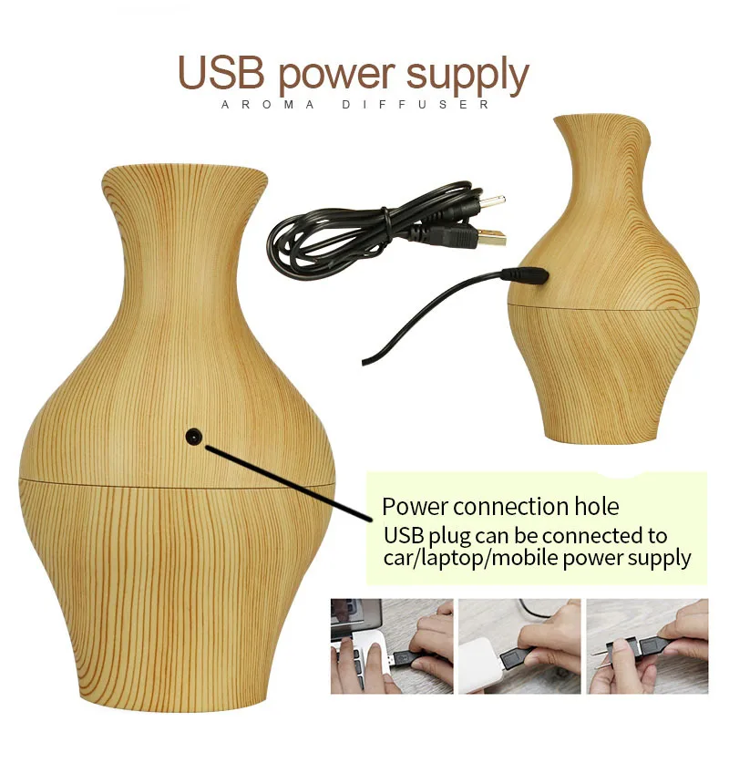 Стиль креативная ваза увлажнитель для воздуха с разъемом Micro USB Настольный Воздушный Распылитель Увлажнитель прибор-увлажнитель