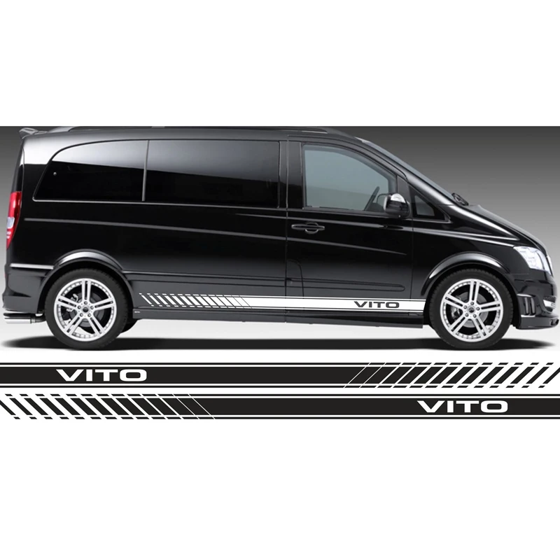 Для MERCEDES VITO RACING SIDE STRIPES логотип наклейки виниловая графика tu 38|Наклейки на