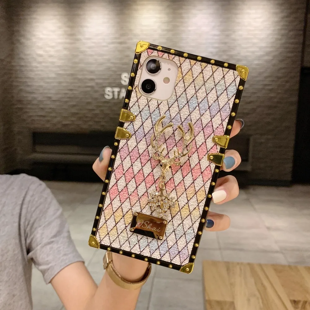 

Light luxury gold-plated handicraft fawn case for iPhone 6 6s 7 8 plus phone for iphone X XS Max XR 11 Pro Max back cover coque