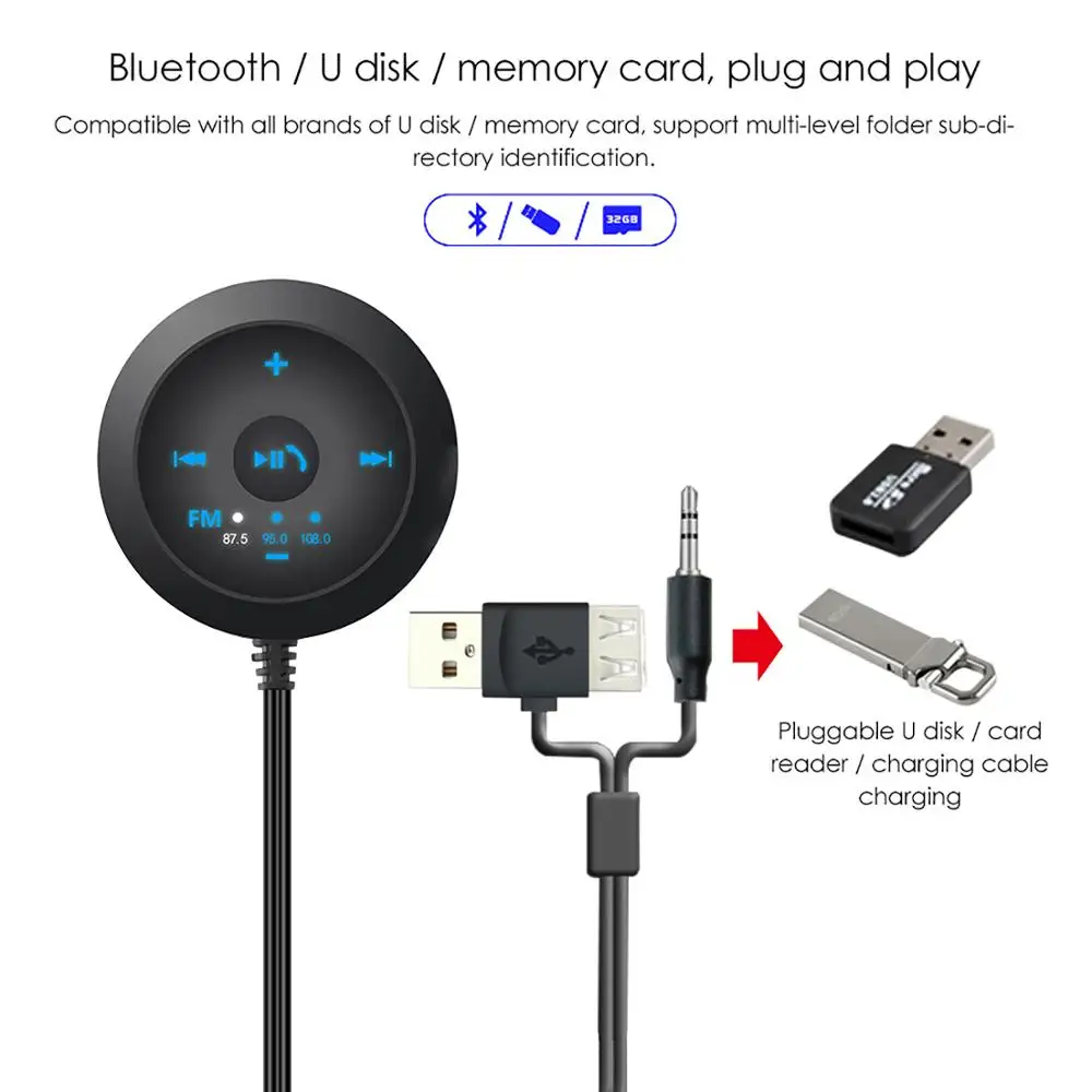 3 5 мм Беспроводной автомобильный Bluetooth приемник музыкальный аудио адаптер