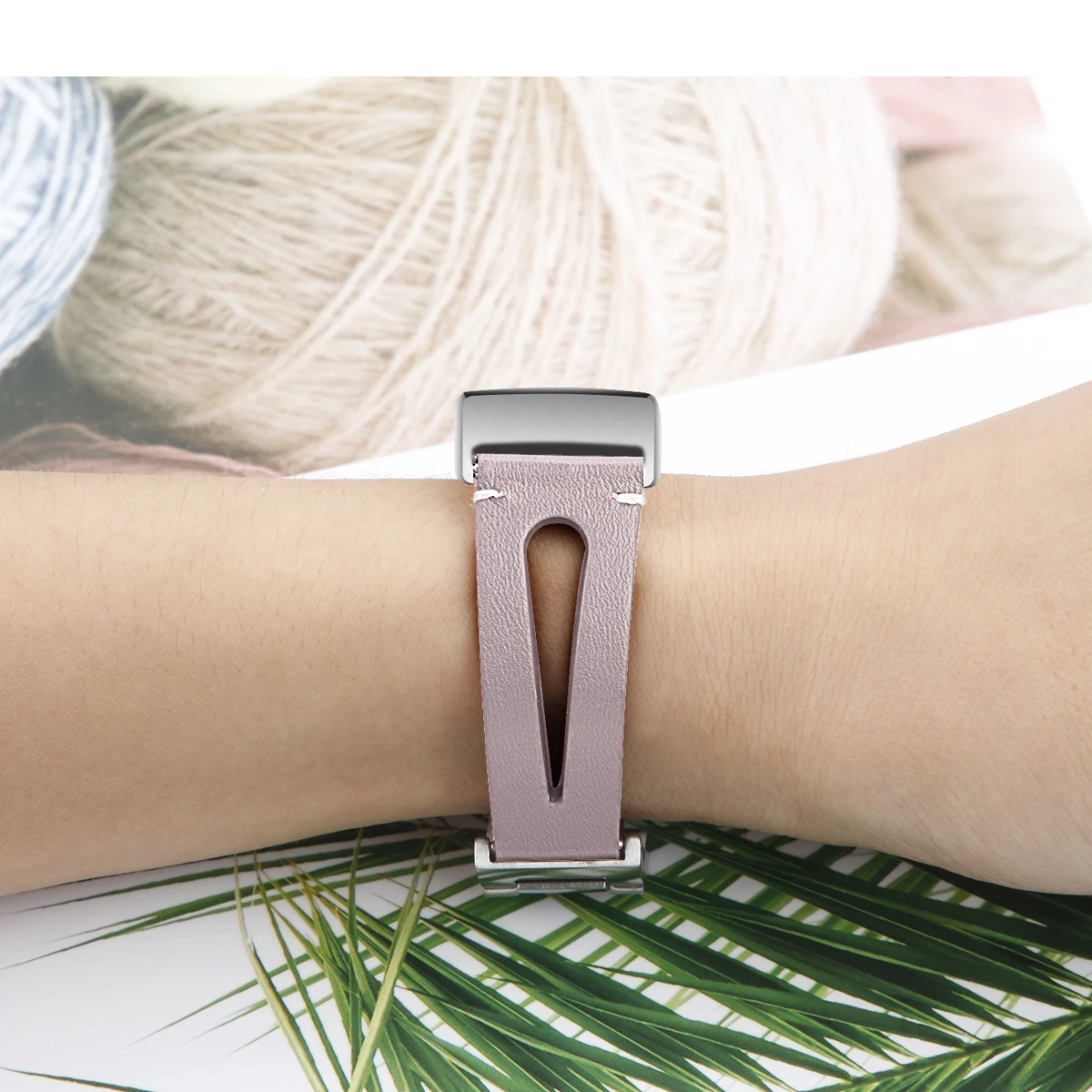 Для Fitbit Charge 3 браслет ремешок высокого качества из натуральной кожи материал нержавеющая сталь металлический цепной сменный ремешок для часов