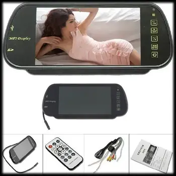 

20pcs Rear View Mirror Monitor 7\" LCD Display With SD MMC Fm Mp3 Mp4 Mp5 Player Support Remote Control