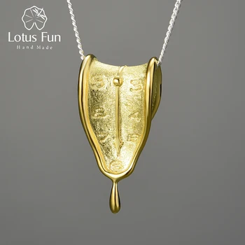 Eternity of Memory 18K Gold Clock Shape Love Forever Pendants Necklaces for Women 925 Sterling Silver Original Jewelry