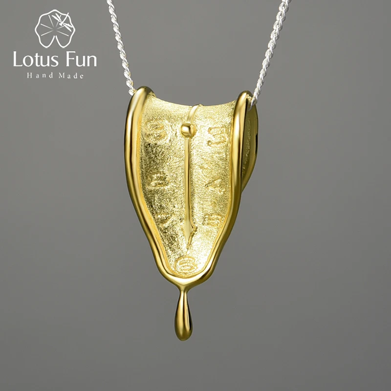 Женский кулон вечность памяти Lotus Fun в форме часов из 18-каратного золота с