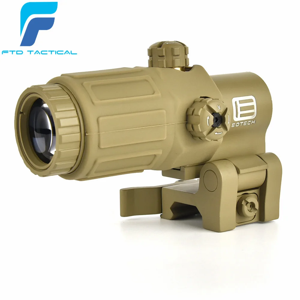 ET style G33 оптика страйкбол 3X лупа с переключателем в сторону QD Крепление для AEG GBB Охота Черный - Цвет: DE