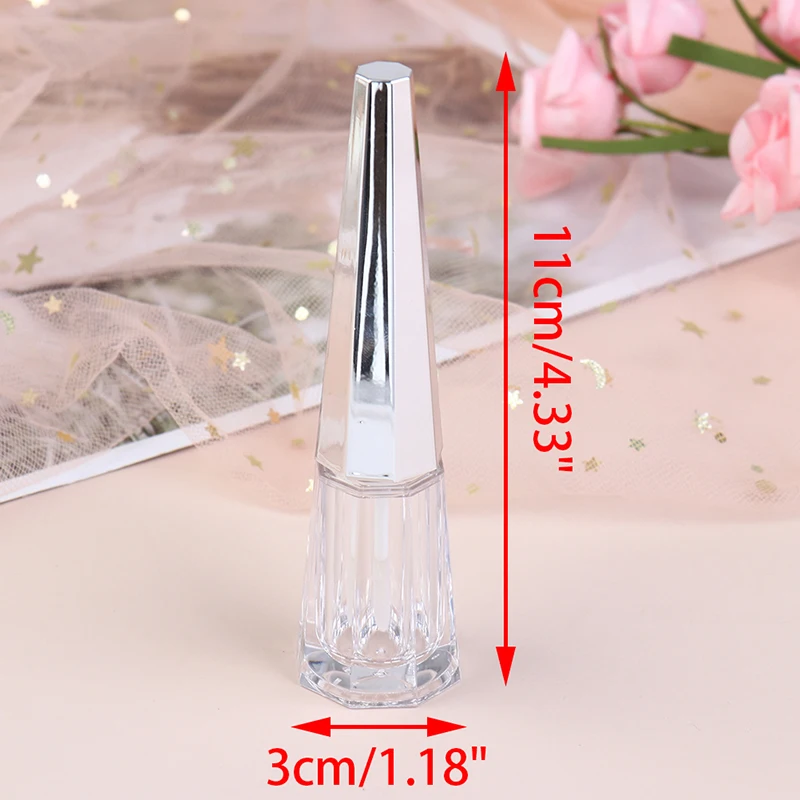 

7ml Geometric Cone Shape Empty Clear Lip Gloss Container Portable Lip Balm Liquid Lipstick Tube Dispenser Bottle Refillable Tube