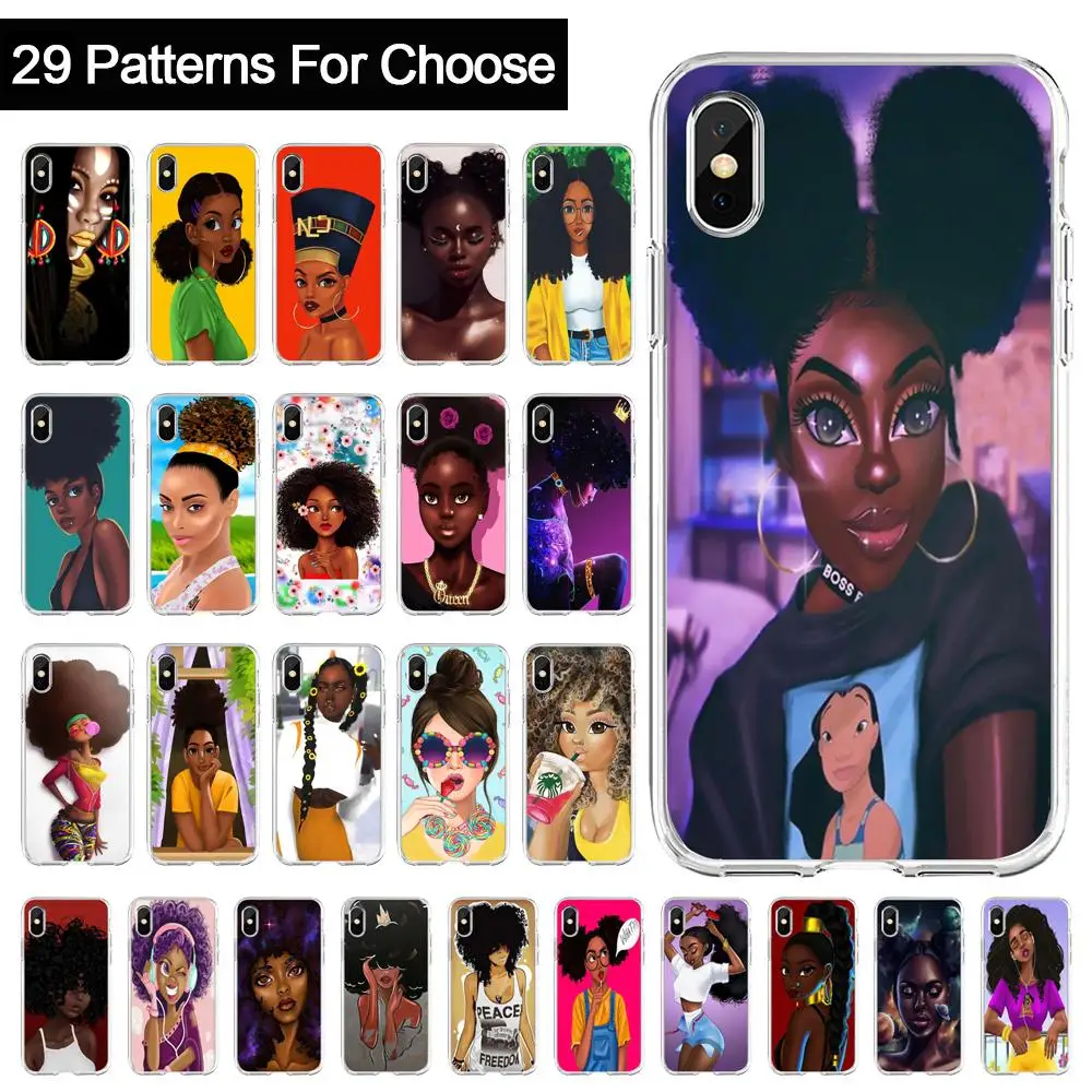 Силиконовый чехол для телефона для iPhone 11por XR XS 7 8 6S 5S, серия African explosion head girl TPU силиконовый чехол для телефона s