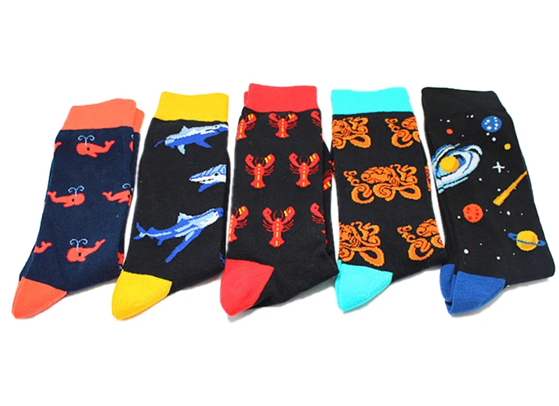 Men Socks Cotton Funny Animal socks For Man Women Novelty Casual Dressing Color Crew Socks For Happy Wedding Accessories Gift