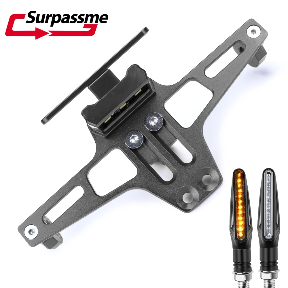 Универсальный алюминиевый кронштейн для крепления номерного знака на мотоцикле